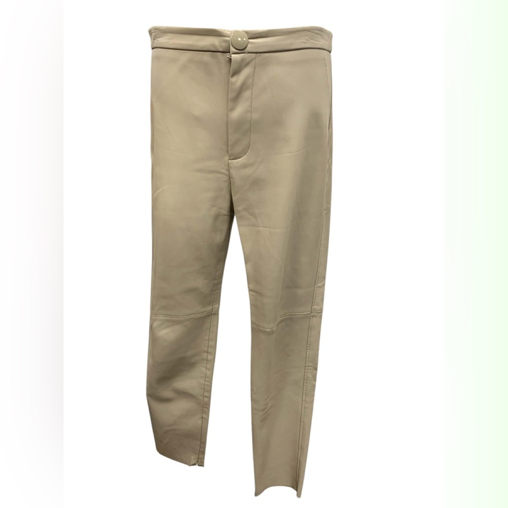 Zara Faux Leather Tan Chinos Size L